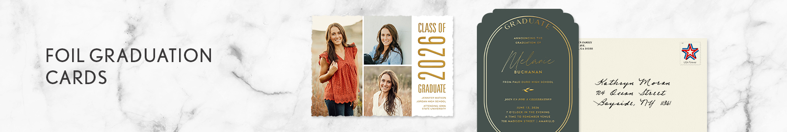 Foil Graduation Announcement Cards and Invitations
