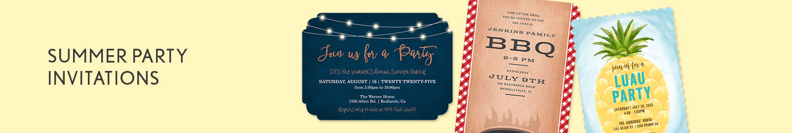 Summer Party Invitations